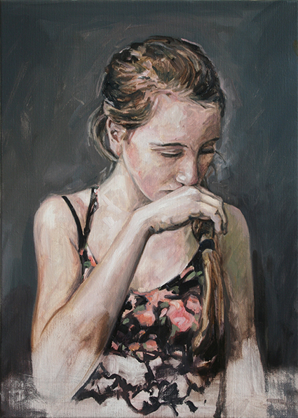 emma's thoughts herve martijn painting peinture schilderij thinking girl  